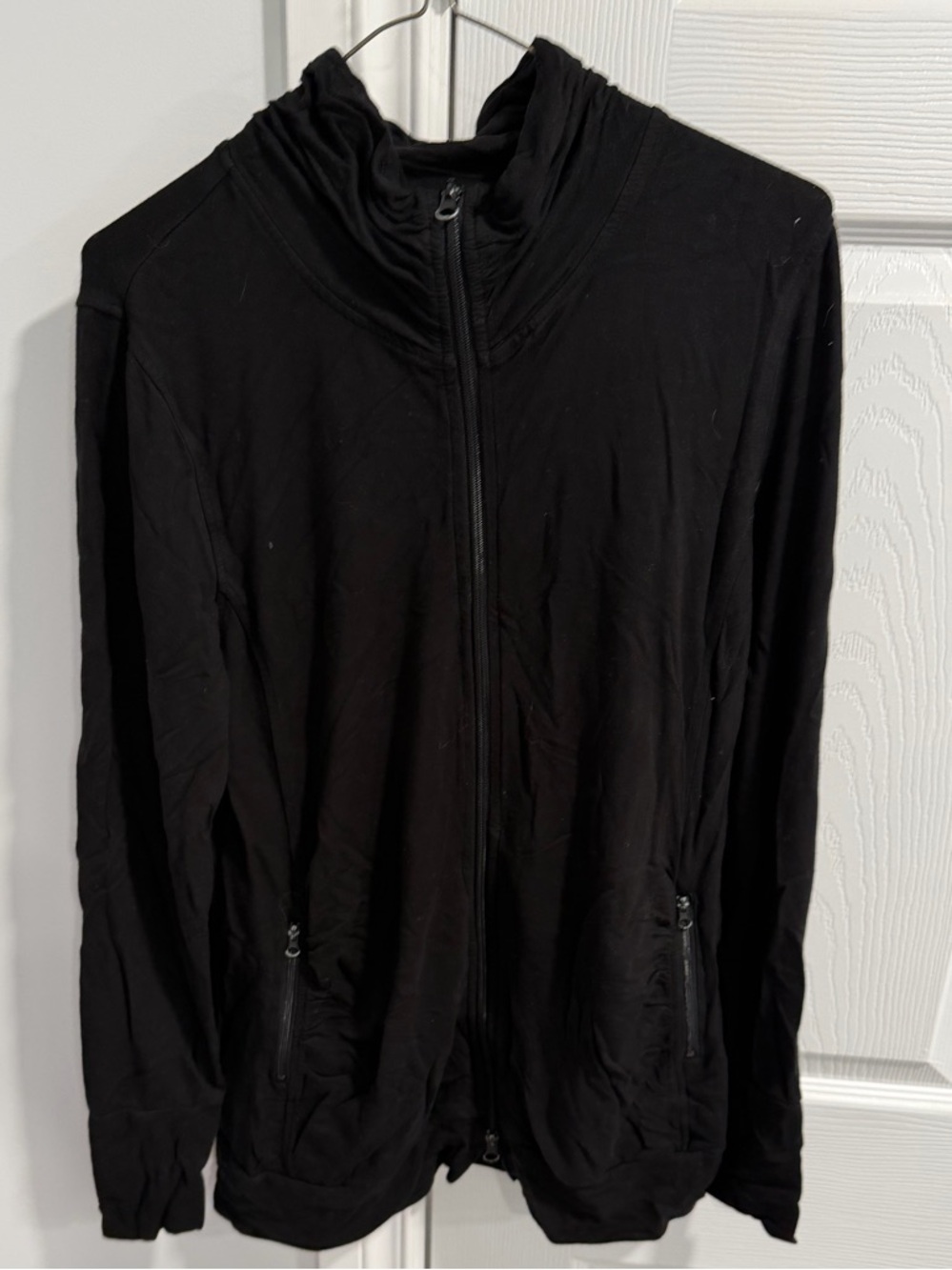 Thyme Maternity Black Zip-Up Maternity Hoodie